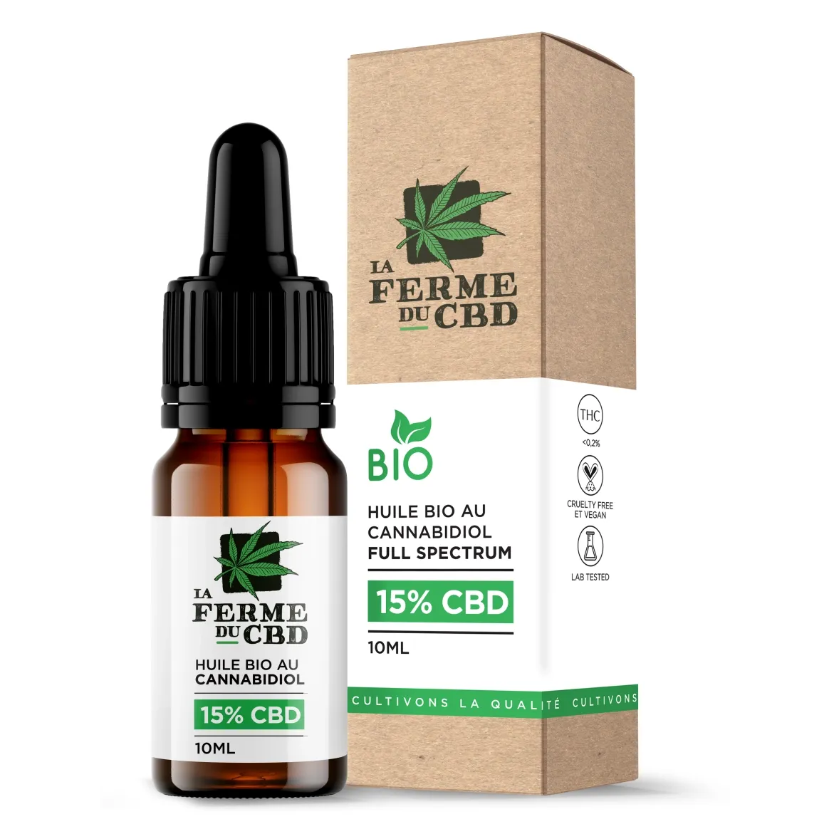 Huile Bio CBD 15% - La Ferme du CBD