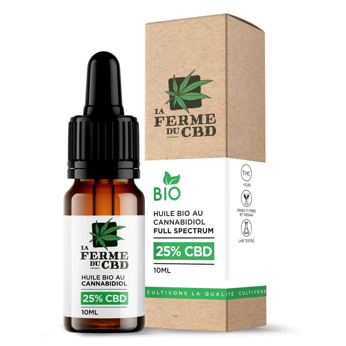 Huile Bio CBD 25% - La Ferme du CBD