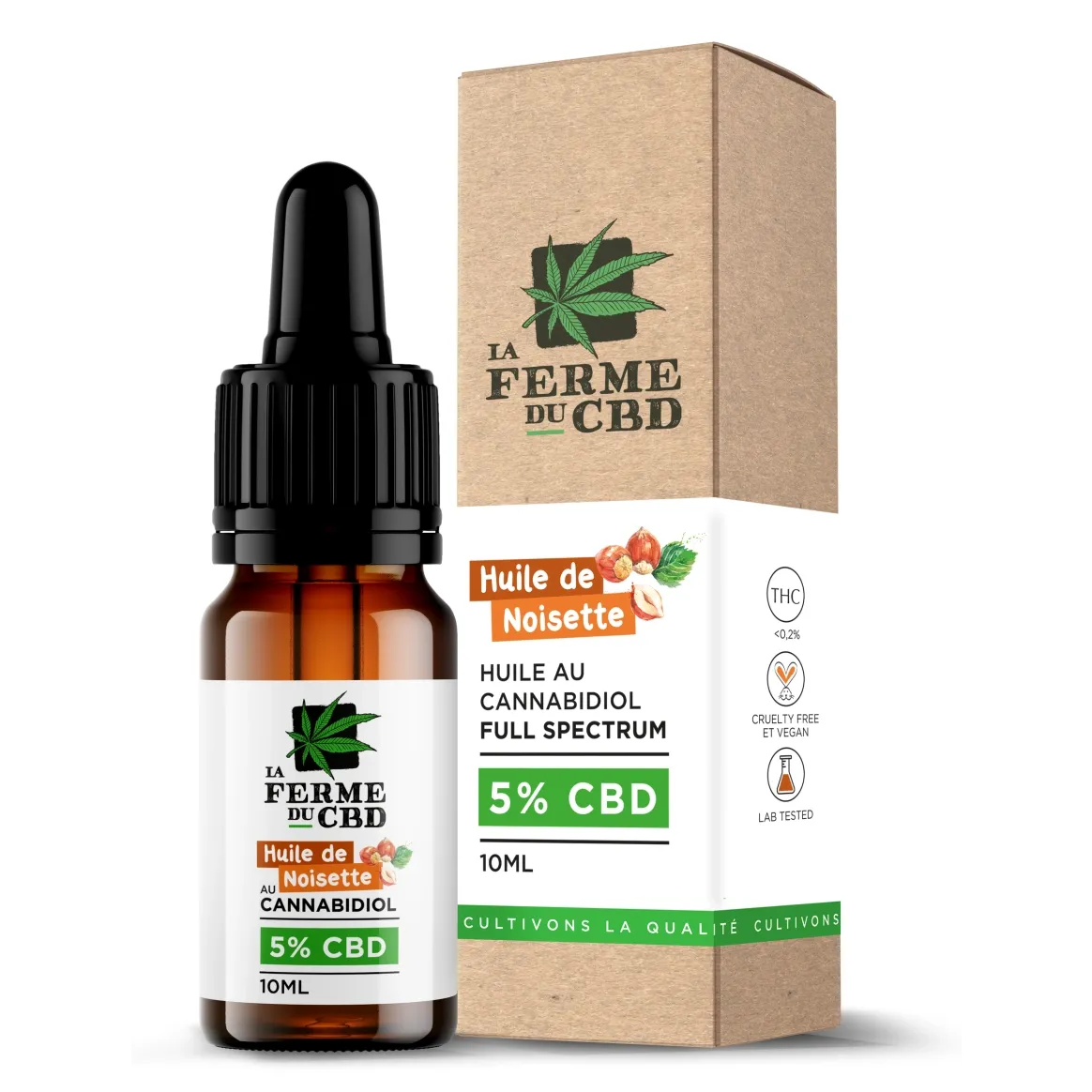 Huile Noisette CBD 5% - La Ferme du CBD