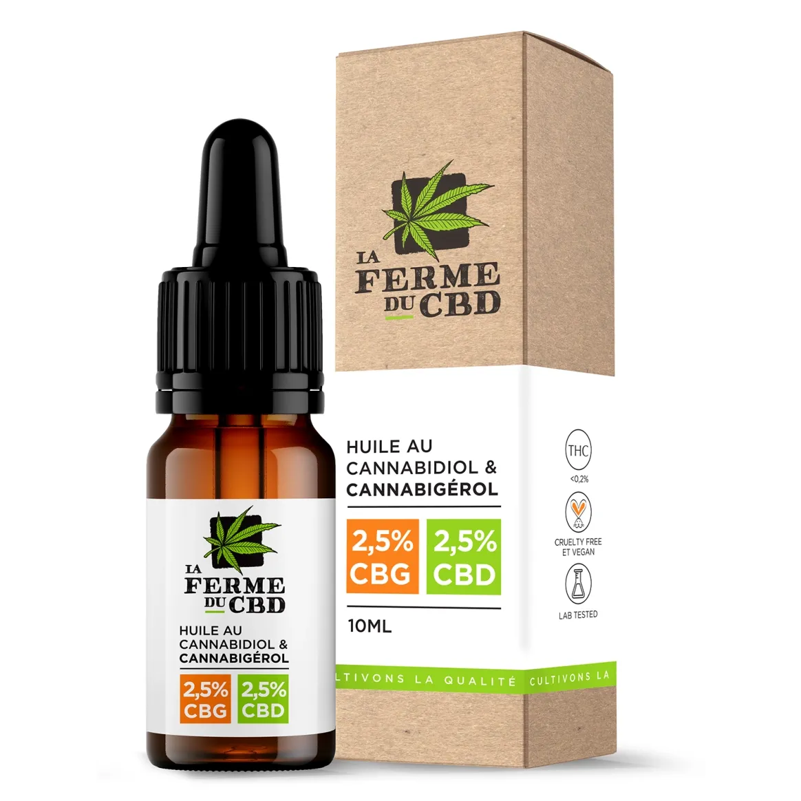 Huile CBG 2.5% CBD 2.5% - La Ferme du CBD