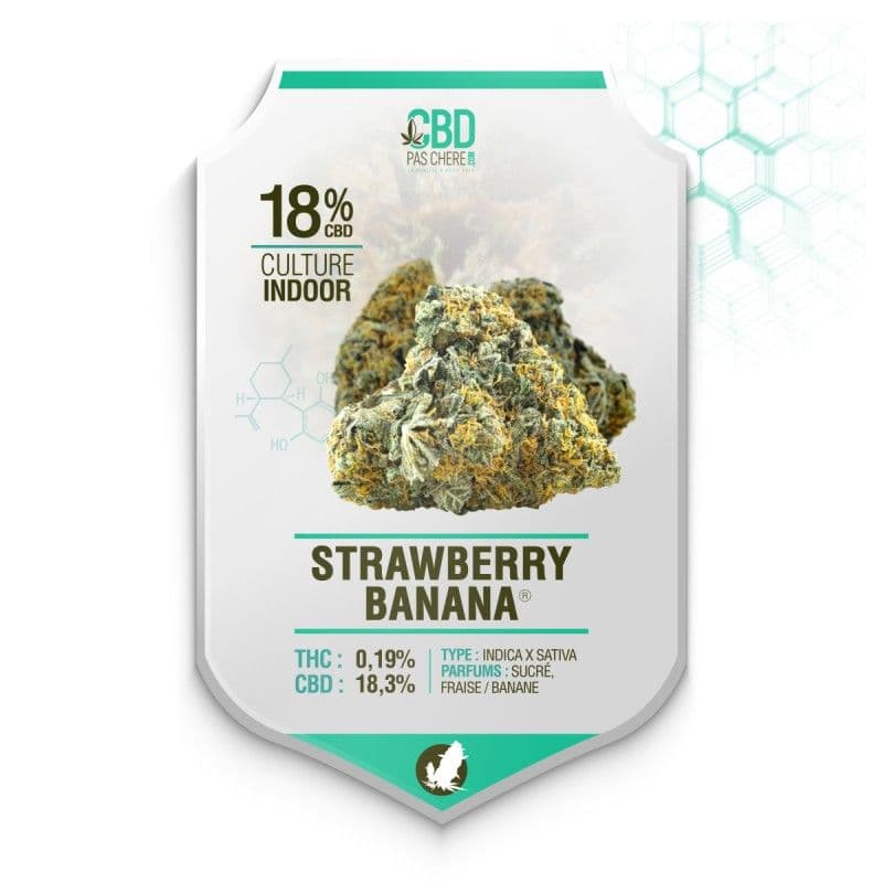 Strawberry Banana Puissante CBD 18% - Cbdpaschere